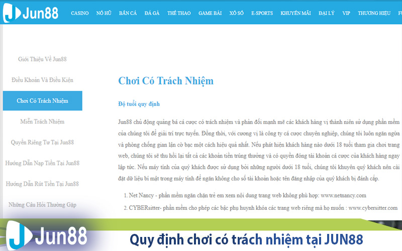 Chơi có trách nhiệm Jun88 - Hãy chơi có kiểm soát 2 quy dinh choi co trach nhiem tai jun88