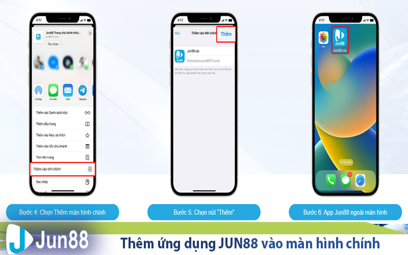 Tải App Jun88 - 3 Phút Download Ứng Dụng Cá Cược Hàng Đầu 6 them ung dung jun88 vao man hinh chinh